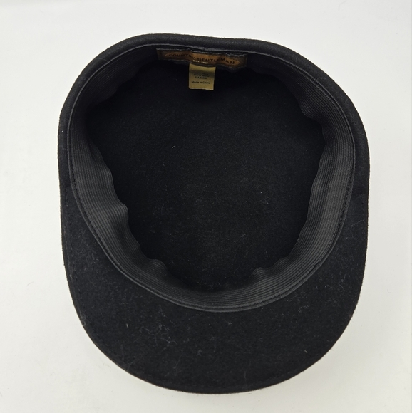 COUNTRY GENTLEMAN BLACK 100% WOOL SCALLY CAP NEWSBOY HAT MENSWEAR MENS LARGE - Picture 9 of 11